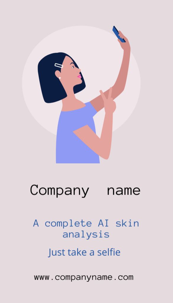 Skin Analysis Offer Using Online Application Business Card US Vertical Šablona návrhu