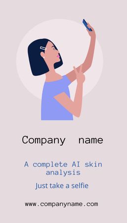 Skin Analysis Offer Using Online Application Business Card US Vertical Design Template