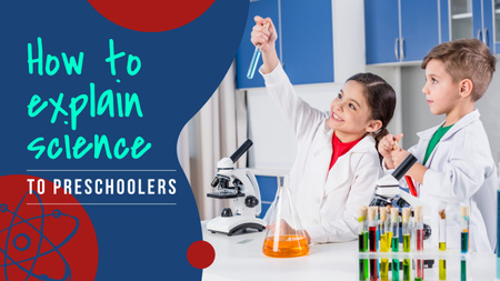 Science Education Kids in Laboratory Youtube Thumbnail Design Template
