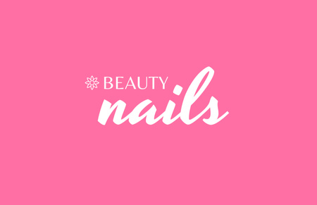 Modèle de visuel Nail Studio Offer with Flower on Pink - Business Card 85x55mm
