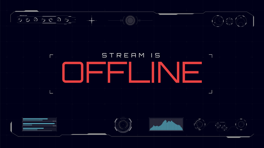 Announcement of Offline Stream on Gaming Channel Twitch Offline Banner tervezősablon
