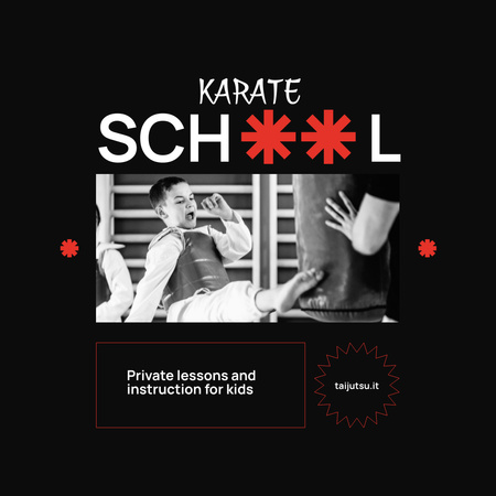 Ontwerpsjabloon van Instagram van Karate School Ad