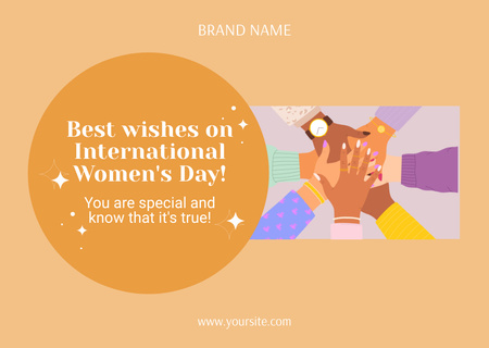 Best Wishes on International Women's Day Card Design Template