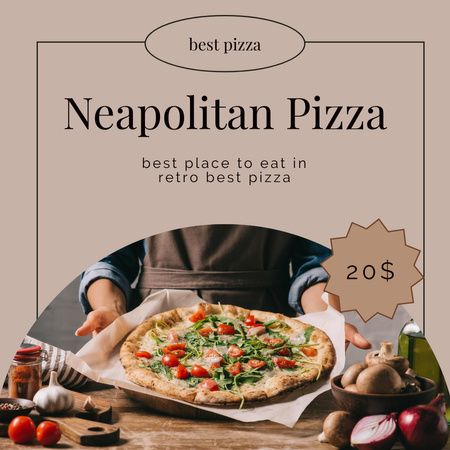 Designvorlage Neapolitan Pizza Offer für Instagram