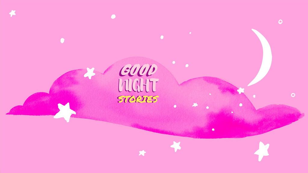 Platilla de diseño Good Night Stories on pink cloud Youtube