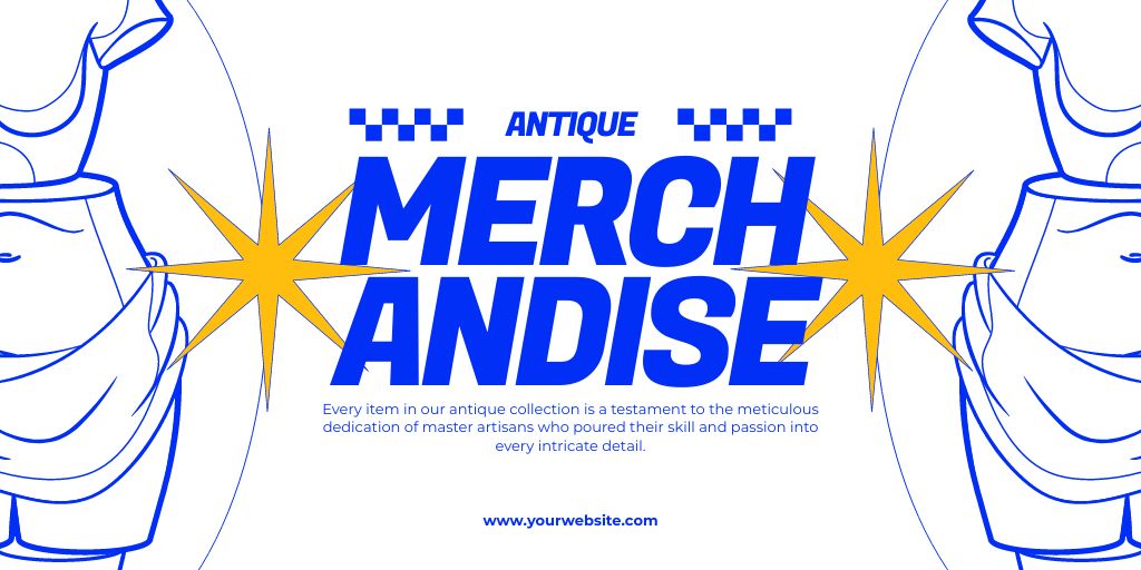 Antique Statues And Sculptures Merchandise Promotion Twitterデザインテンプレート