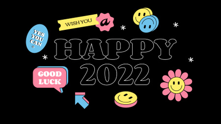 Szablon projektu New Year Greeting with Funny Stickers Full HD video