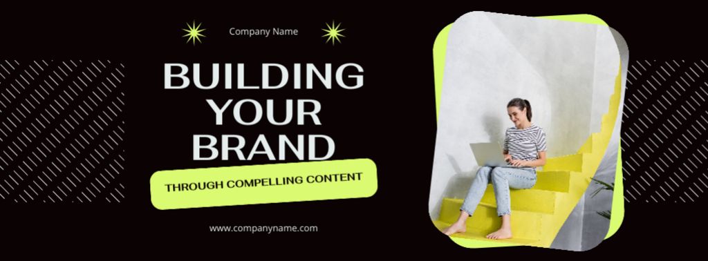 Modèle de visuel Compelling Content Writing Service For Brand Growth - Facebook cover