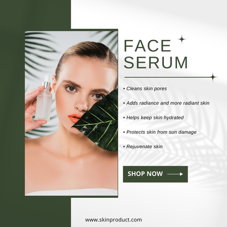 Moisturizing Face Serum Offer with Benefits Description Instagramデザインテンプレート