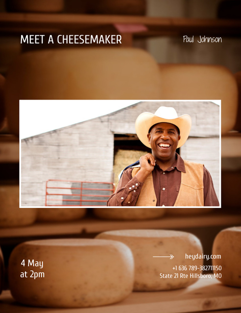 Meeting with Cheese Maker Invitation 13.9x10.7cm – шаблон для дизайна