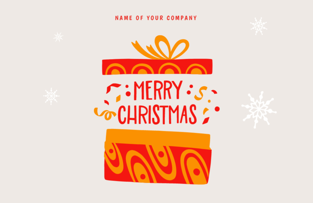 Modèle de visuel Orange Christmas Gift Box - Flyer 5.5x8.5in Horizontal