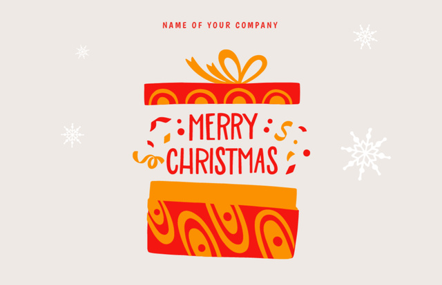 Orange Christmas Gift Box Flyer 5.5x8.5in Horizontal – шаблон для дизайна