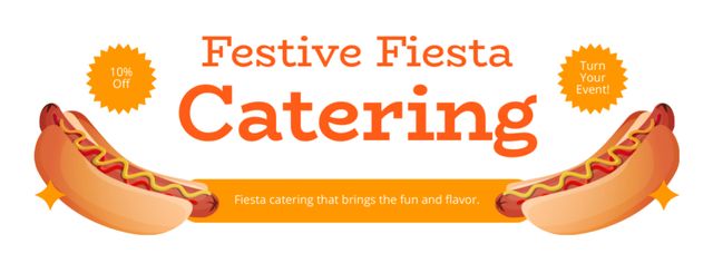 Catering Services for Festive Fiesta Facebook cover Modelo de Design
