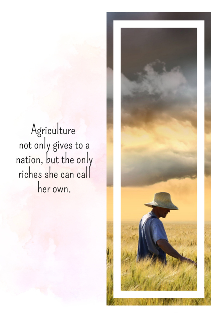 Motivating Quote About Agriculture Postcard 4x6in Verticalデザインテンプレート