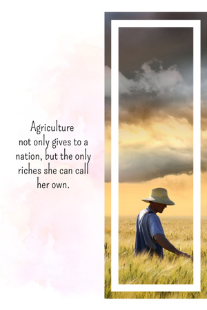 Motivating Quote About Agriculture Postcard 4x6in Vertical Πρότυπο σχεδίασης