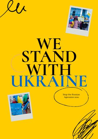 Ontwerpsjabloon van A4 van wij staan achter oekraïne