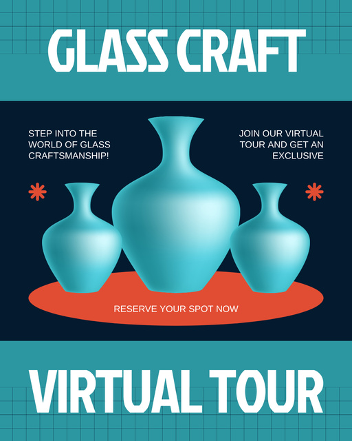 Awesome Virtual Tour In Glass Craftsmanship Instagram Post Vertical Πρότυπο σχεδίασης