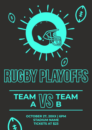 Rugby Championship Playoffs Flayer Design Template