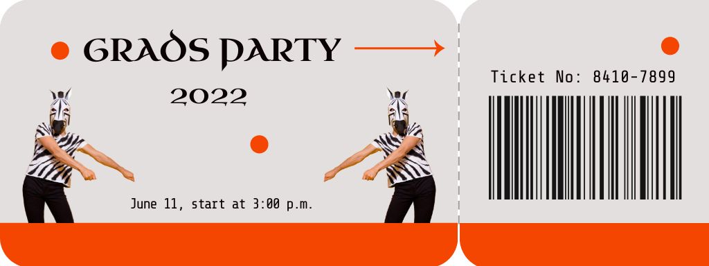 Grads Party Announcement Ticket Πρότυπο σχεδίασης