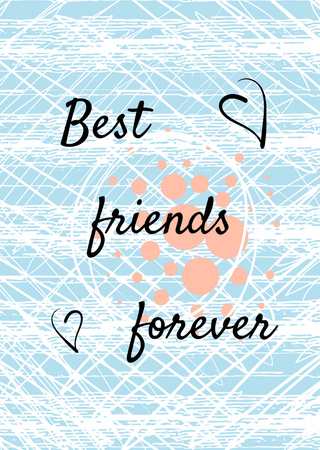 Designvorlage Best Friends Forever In Blue für Postcard A6 Vertical