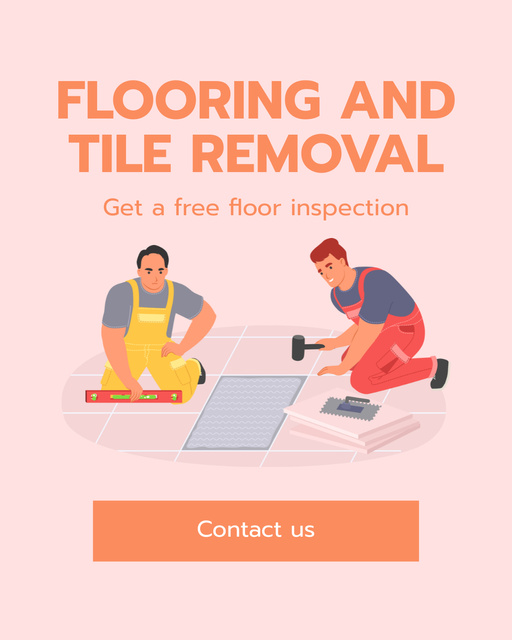 Reliable Flooring And Tile Removal With Inspection Instagram Post Vertical Modelo de Design