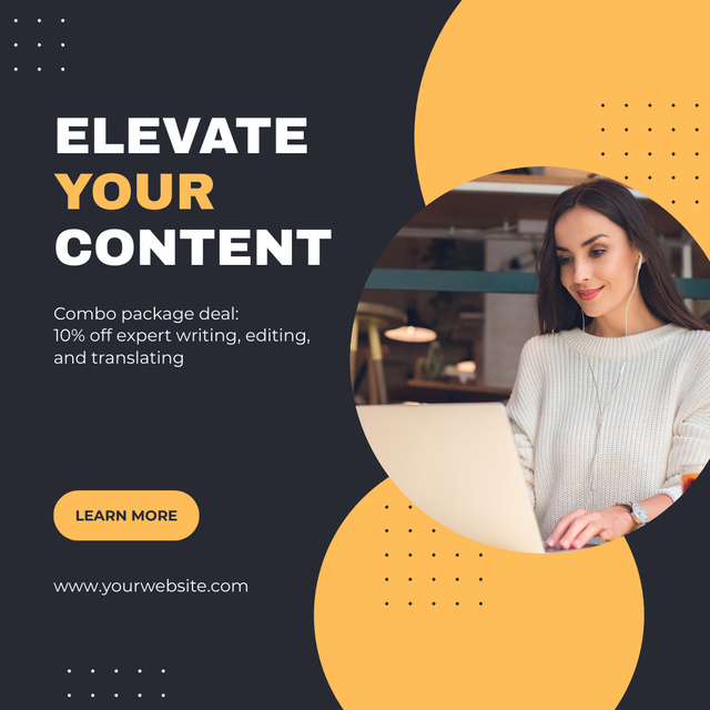 Szablon projektu Efficient Writing And Editing Package Service With Discount Instagram