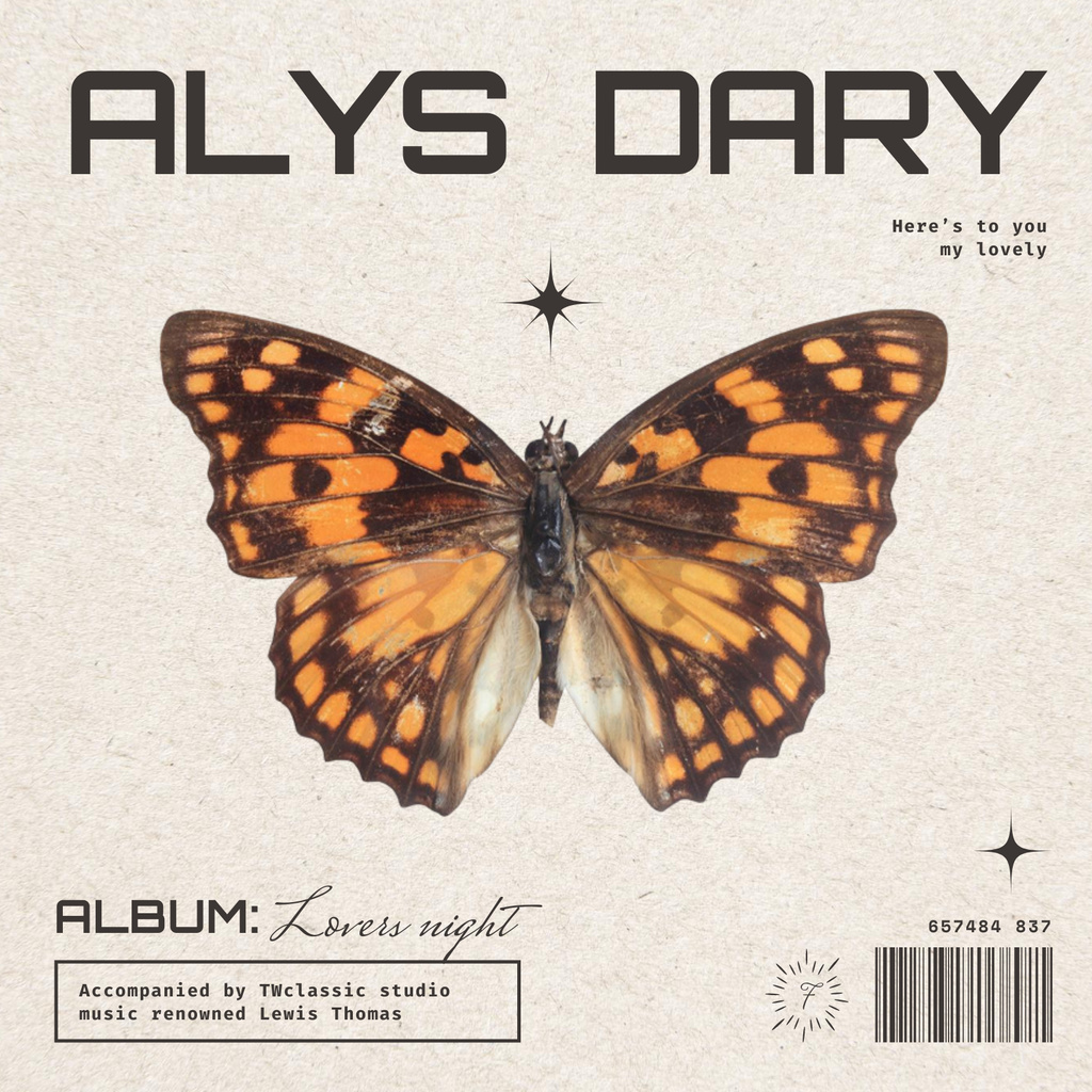 album cover design with butterfly Album Cover Design Template
