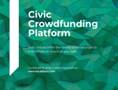 Crowdfunding Platform With Geometrical Green Pattern
