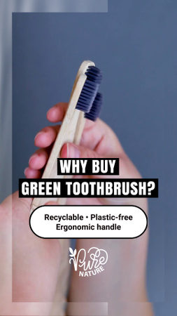 Eco Toothbrushes With Ergonomic Wooden Handle TikTok Video Design Template
