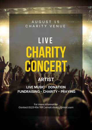  Charity Concert Announcement Poster Tasarım Şablonu