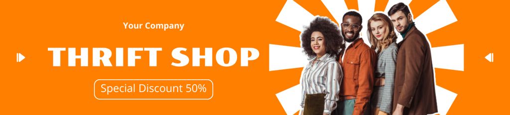 Hipsters for Thrift Shop Retro Ebay Store Billboard – шаблон для дизайна