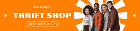 Hipsters for Thrift Shop Retro Ebay Store Billboard Design Template