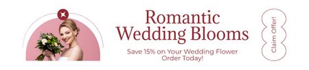 Plantilla de diseño de Servicios de ramos de boda románticos Ebay Store Billboard 