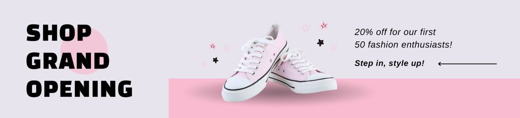 Shoes Shop Grand Opening With Discount On Sneakers Ebay Store Billboard Design Template