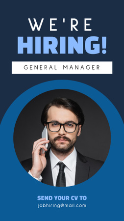 We are Hiring General Manager Instagram Story Design Template