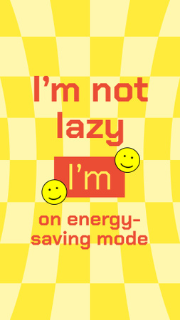 Platilla de diseño Funny phrase about Laziness with Cute Stickers Instagram Video Story