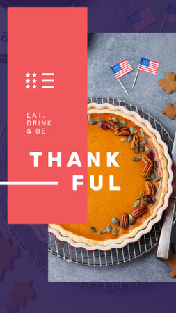 hálaadás sült sütőtök pitével Instagram Story tervezősablon