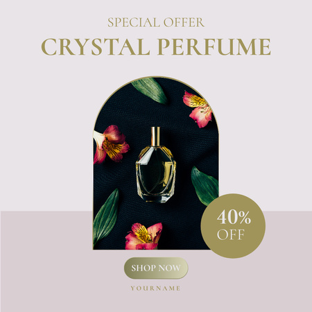 Template di design Offerta di sconto su Beautiful Perfume Instagram