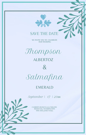 Wedding Invitation Card Invitation 4.6x7.2in Design Template