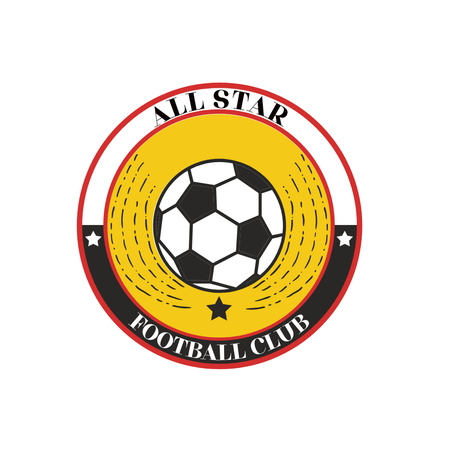 Plantilla de diseño de Emblema del club de fútbol con pelota Logo 