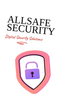 Dijital Güvenlik Ajansı Business Card US Vertical Tasarım Şablonu