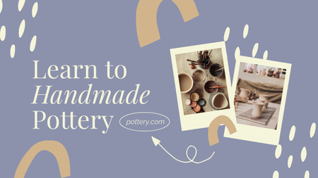 Traditional Pottery Workshop Offer with Ceramic Products Youtube Thumbnail Design Template