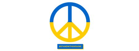 Template di design segno di pace con colori della bandiera ucraina Facebook cover