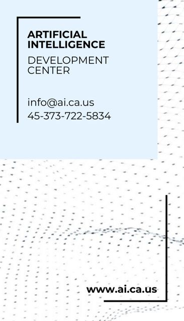 Development Center Promotion With Artificial Intelligence Business Card US Vertical Design Template