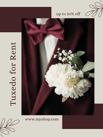 Discount on Suit and Tuxedo Rental Poster US Design Template