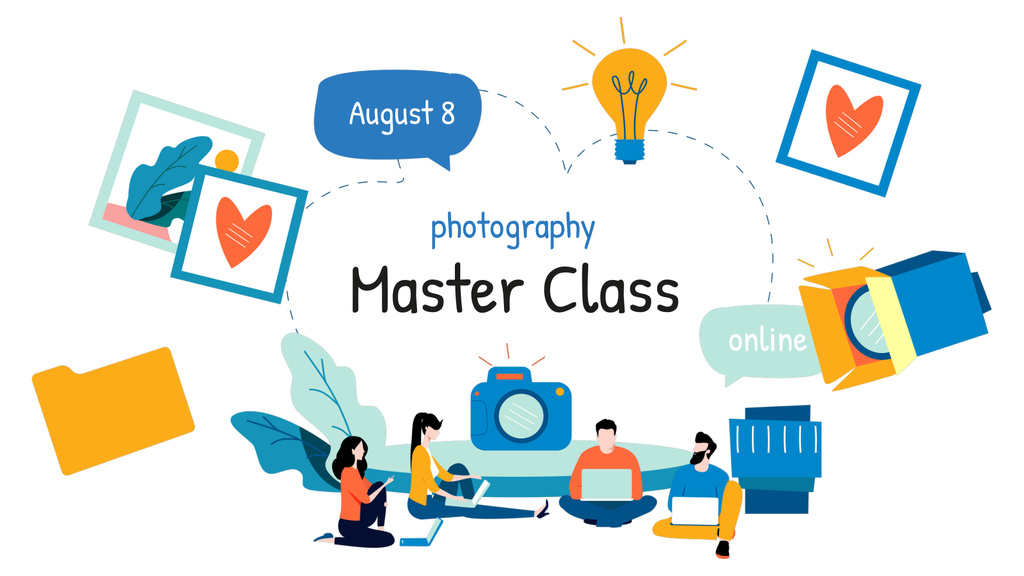 Photography Masterclass Announcement FB event cover – шаблон для дизайну