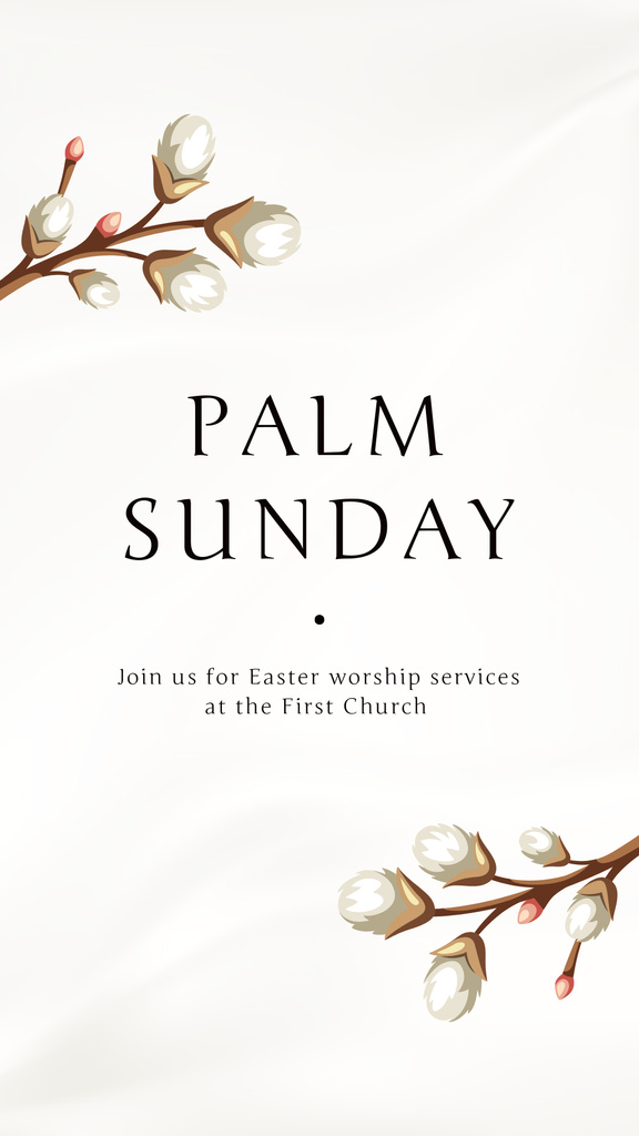 Palm Sunday Holiday Announcement Instagram Story Design Template