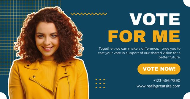 Template di design Candidacy of Curly Woman in Elections Facebook AD