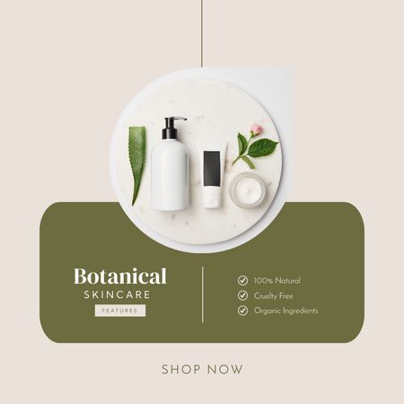 Designvorlage angebot botanischer hautpflegeprodukte für Instagram