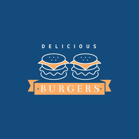 Fast Food Ad with Burgers Logo Design Template
